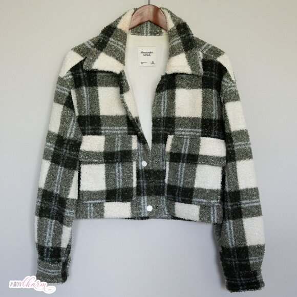Cropped Sherpa Shirt Jacket - Picture 1 of 7
